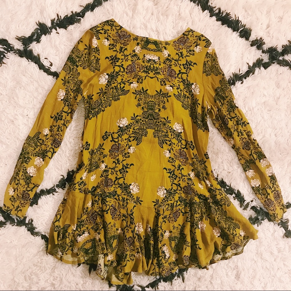 FREE PEOPLE YELLOW DRESS w/ LOW BACK